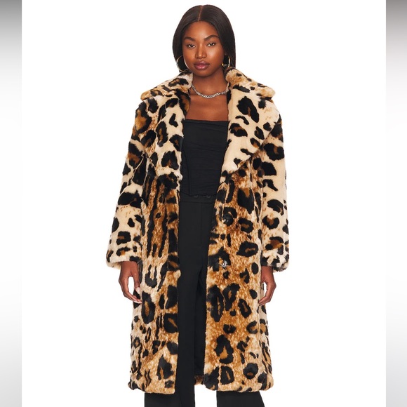 Jakke Faux Fur Leopard Coat - Picture 1 of 11